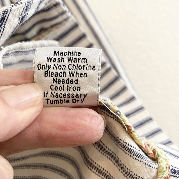 CAbi Blue Striped 3/4 Sleeve Blazer Jacket Womens Size 2 Bell Sleeve Pockets - Picture 6 of 11